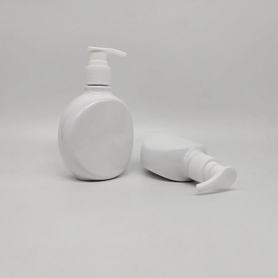 500ml Round Flat HDPE Plastic Bottle for Baby Care Shampoo Shower Gel Products Packaging