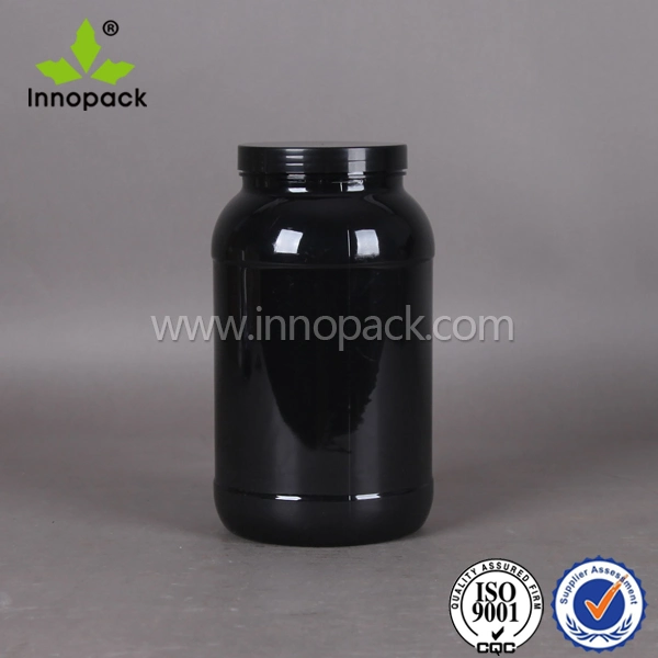Wholesale Food Grade Black Plastic Pet HDPE Jar with Screw Lid for Nutrition Powder