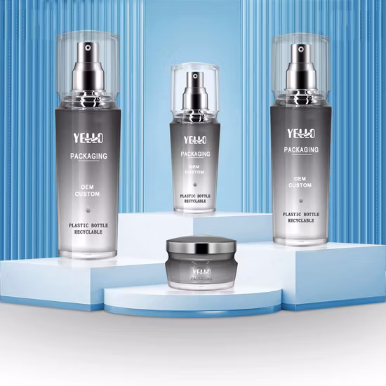 White High-End Acrylic Containers Cosmetic Packaging Cream Jar and Lotion Plastic Bottles
