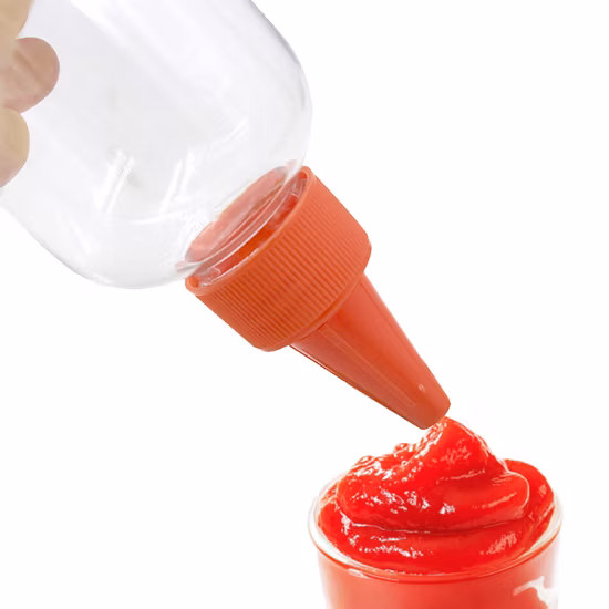 250ml 300ml Clear Pet Tomato Hot Plastic Sauce Bottles for Salad Dressing