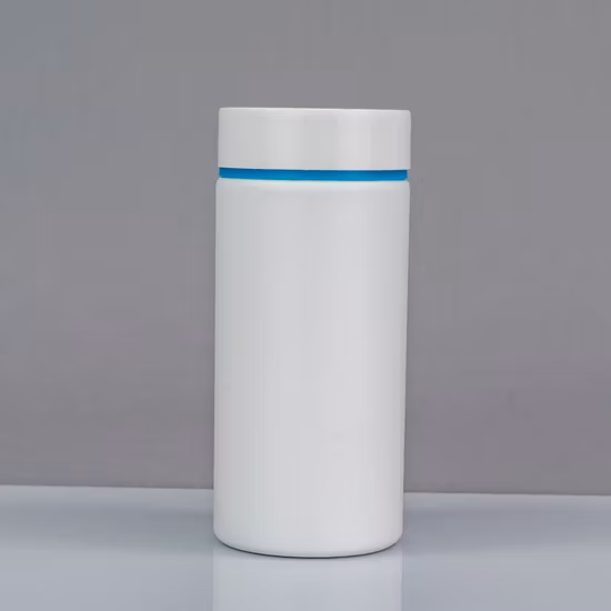 Cylindrical High Density plastic Bottle Pill Tablet Fish Oil Capsule Healthcare Medicine Candy Food Container Matte Skin 300ml HDPE Bottle