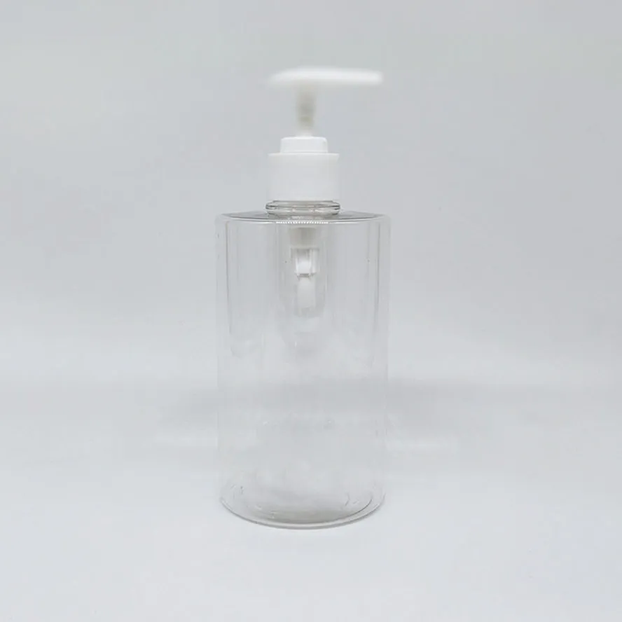 Wholsale 500ml Cylindrical Shampoo Pet Plastic Clear Bottle