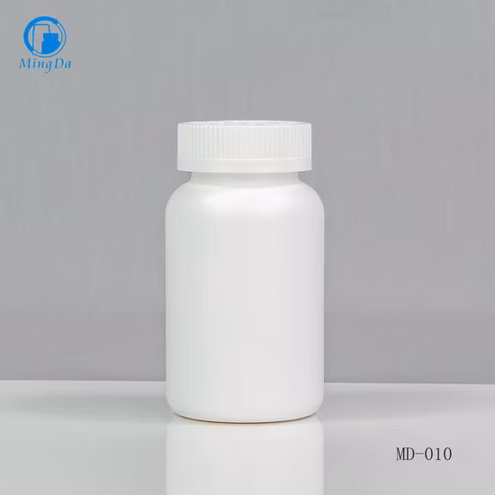 Food Grade HDPE White 225ml Round Bottle MD-537