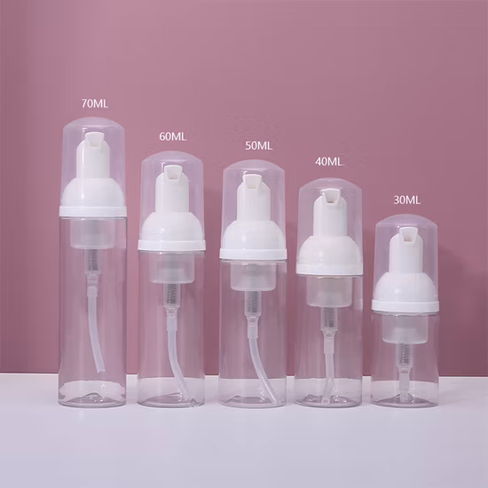 40ml 50ml 60ml 80ml 100ml Cosmetic Face Cleaning Packaging White Pet Cylindrical Foam Mousse Plastic Bottle