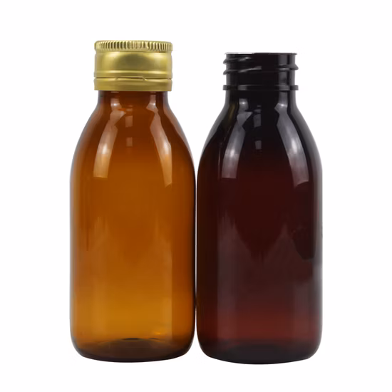 3oz 4oz 5oz Empty Round Amber Medicine Pet Cough Syrup Bottle