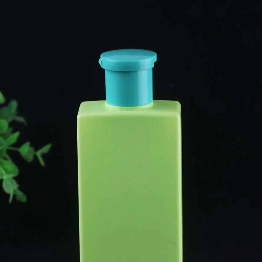 Green Color Square OEM Guangzhou Factory 1000ml HDPE Plastic Bottle for Shampoo with Cap